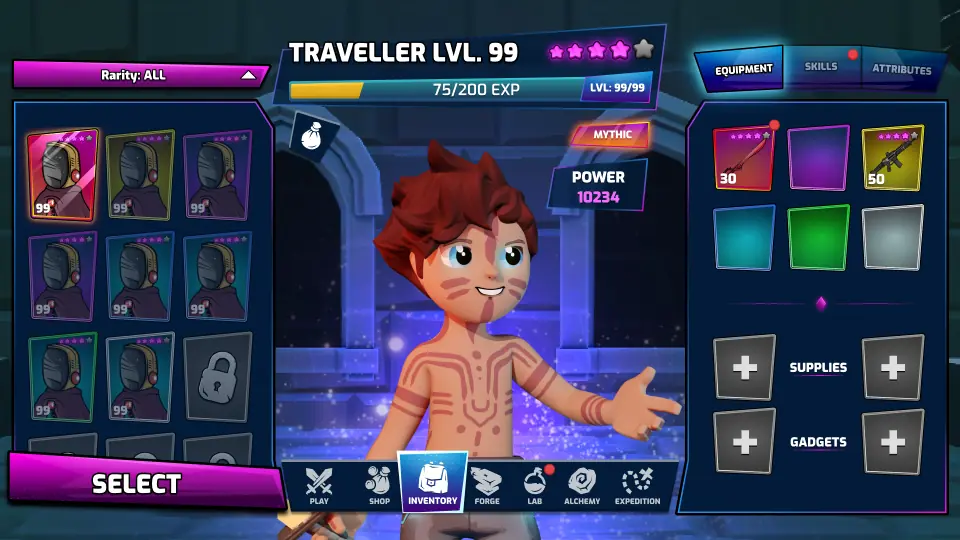 ChronosWorlds — Inventory and loadout UI