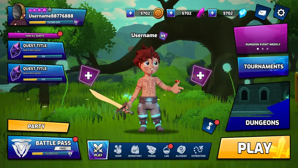 ChronosWorlds — Main menu UI